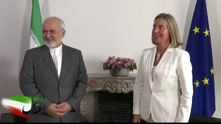 ظریف پس از مذاکره با همتایان اروپایی و موگرینی: اروپایی‌ها گفتند تلاش خود را می‌کنند / کمیسیون مشترک برجام هفته آینده تشکیل می‌شود/ تحریم رئیس کل بانک مرکزی ایران غیر قانونی است